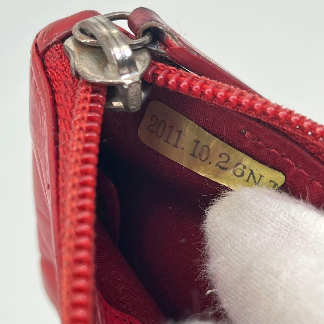 CHANEL ケース 小銭入れ カメリア ココマーク ロゴ金具 赤 本革