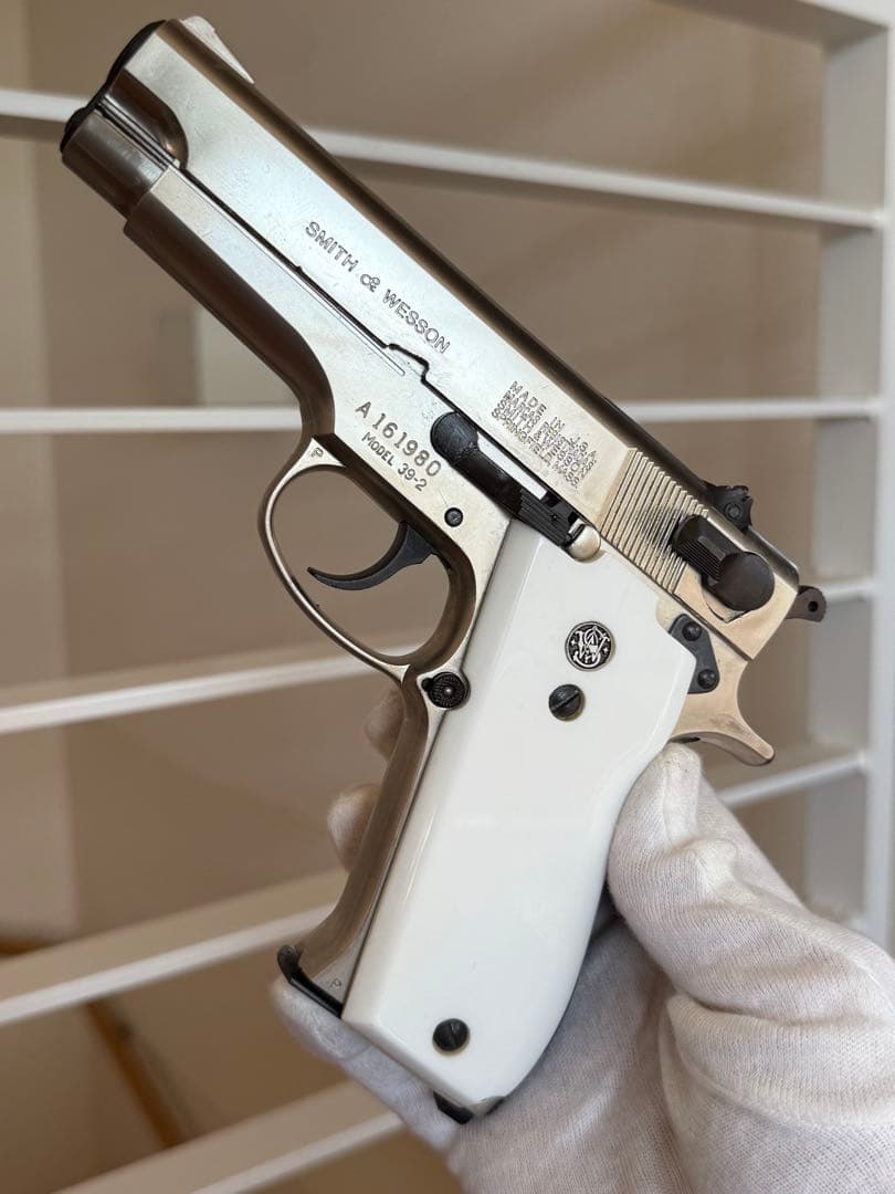 マルシン S&W M39 M39-2 シルバー ホワイトグリップ モデルガン