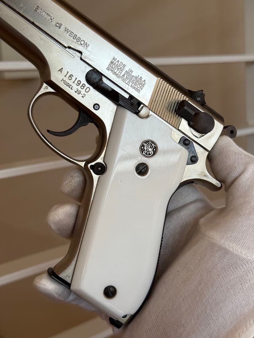 マルシン S&W M39 M39-2 シルバー ホワイトグリップ モデルガン