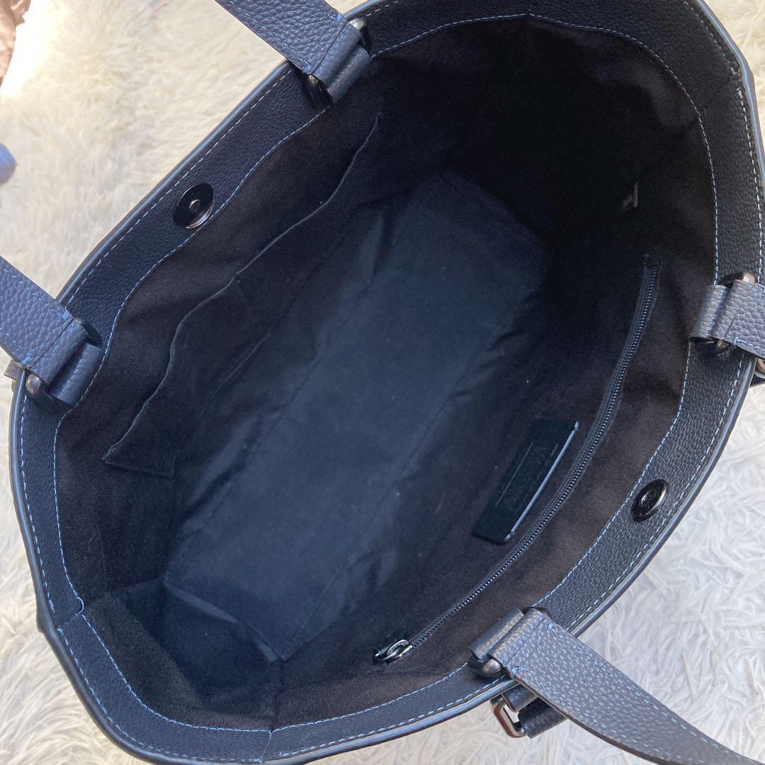 未使用級 coach ビジネス トート ダークネイビー ダブルハンドル