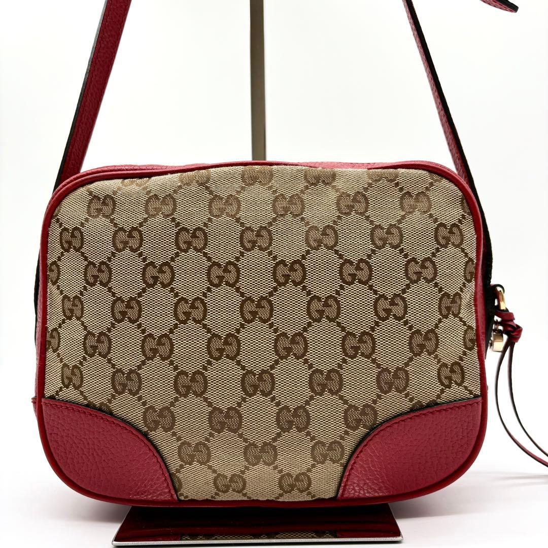 【極美品】GUCCI カメラ ショルダーバッグ チャーム GGキャンバス レザー