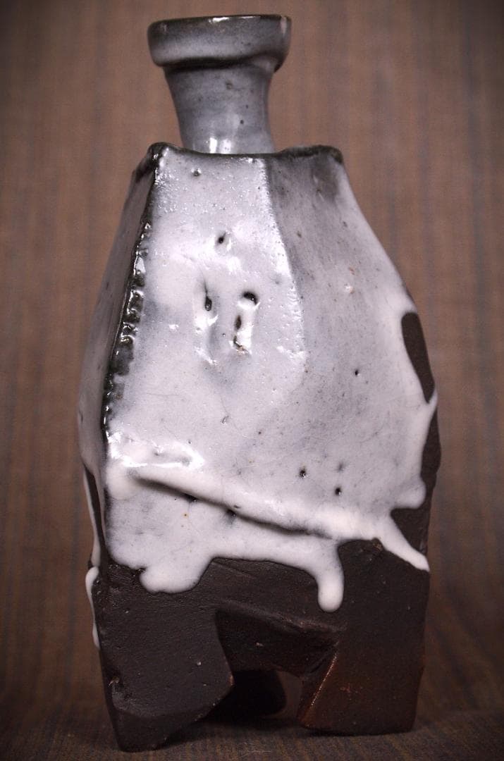 人気作家★隠崎隆一【師：人間国宝　伊勢崎淳】★白釉徳利