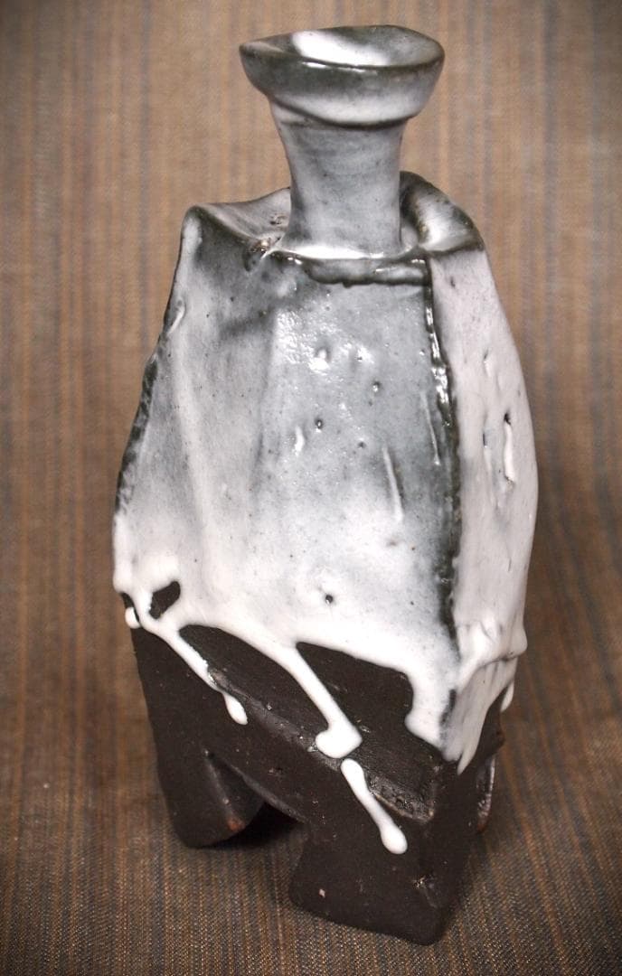 人気作家★隠崎隆一【師：人間国宝　伊勢崎淳】★白釉徳利