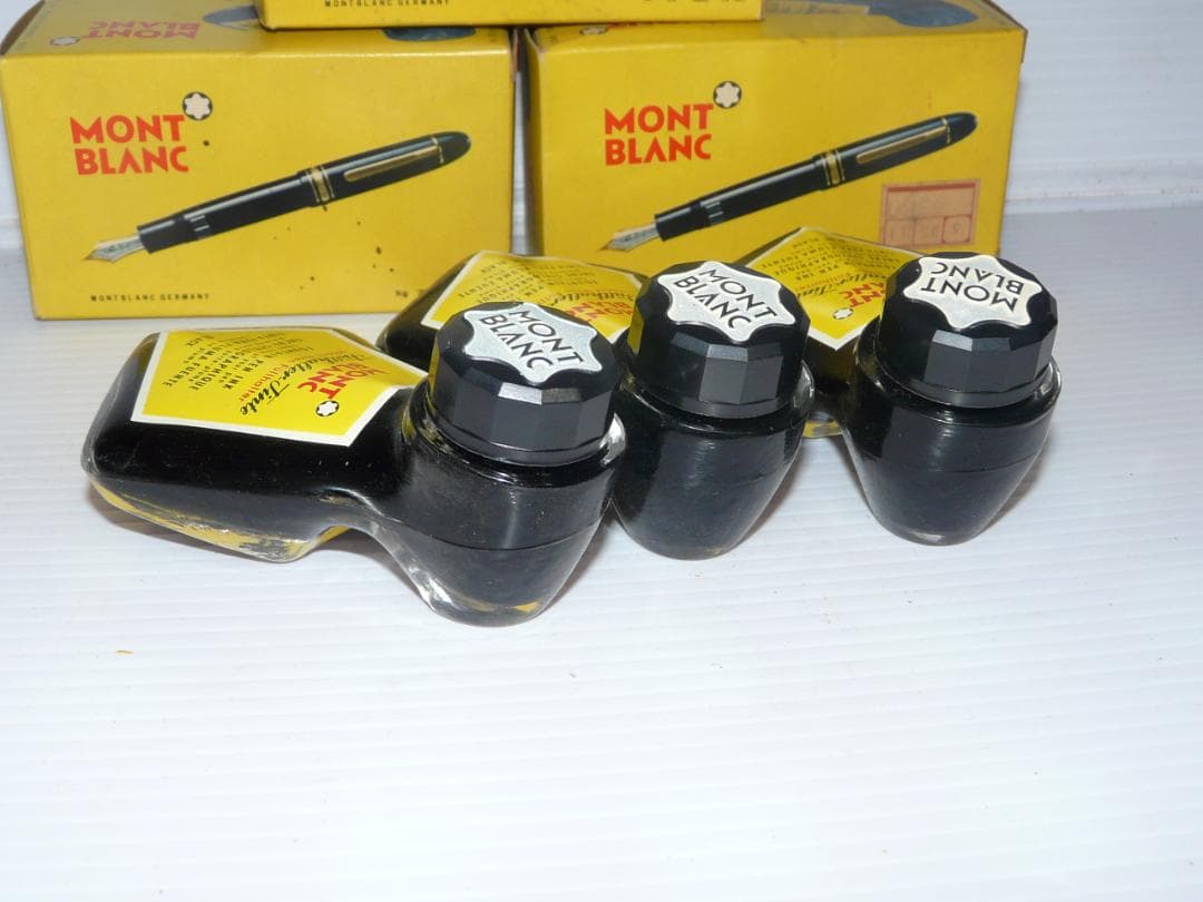 1960年代 モンブラン ボトルインク 未開封 3個 黒 ブルーブラック