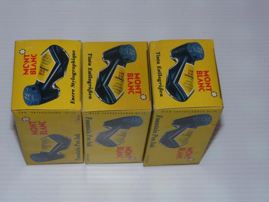 1960年代 モンブラン ボトルインク 未開封 3個 黒 ブルーブラック