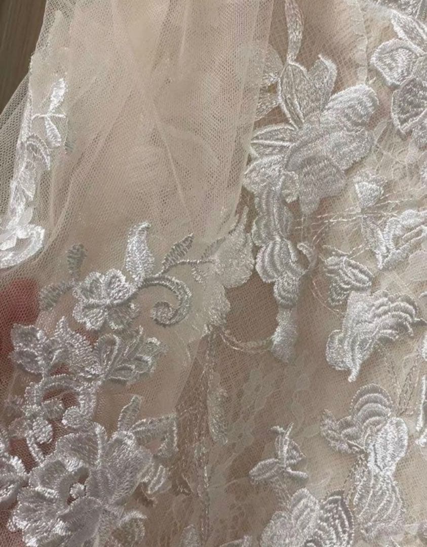 オフショルダーアイボリーマーメイドウェディングドレス