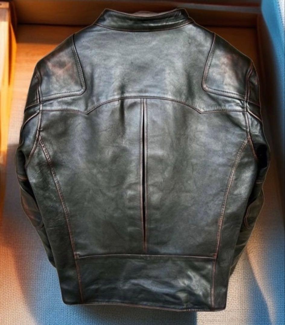 わ*ん様 ヴェノム風 馬革ライダースジャケット（RRL風デザイン）L