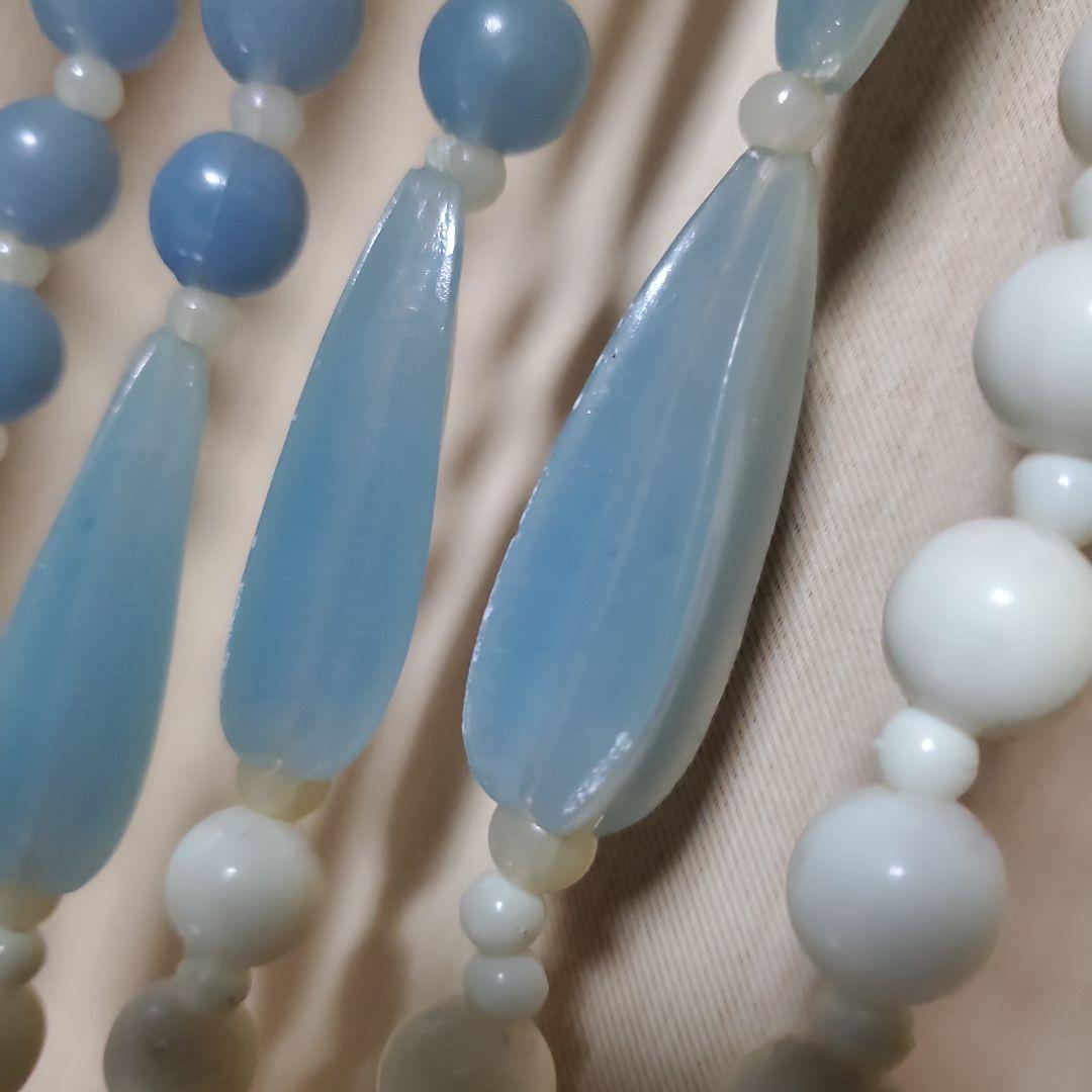 昭和レトロ ビーズ暖簾 水色 昭和レトロ ビーズのれん ブルー レトロ