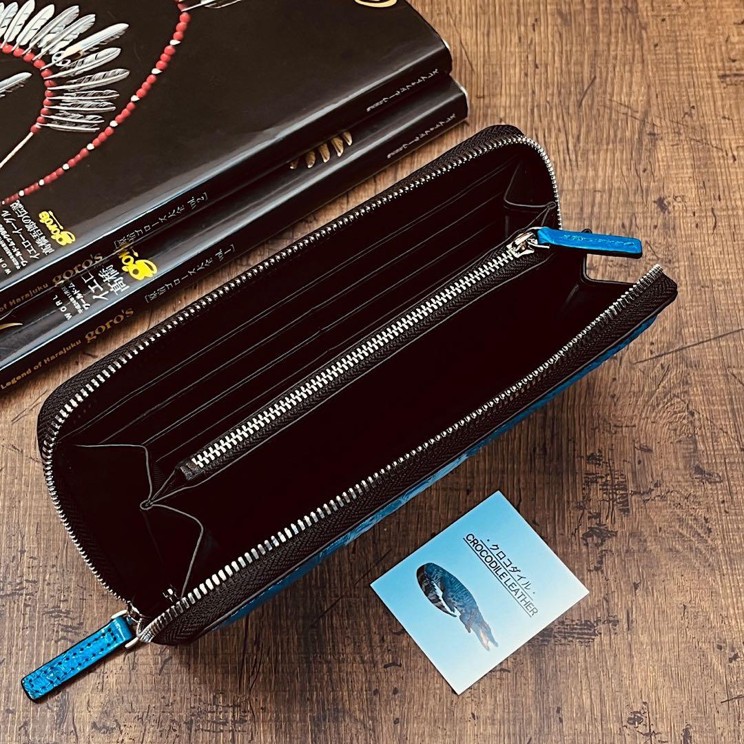 クロコダイル メンズ長財布 ラウンドファスナー 新品 未使用 送料無料