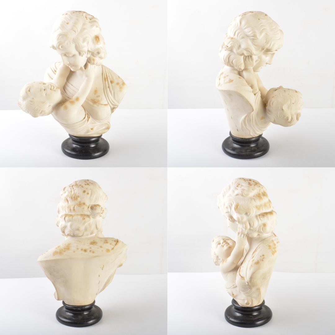 西洋美術 大理石彫刻 母子像 胸像 置物 C 4939A