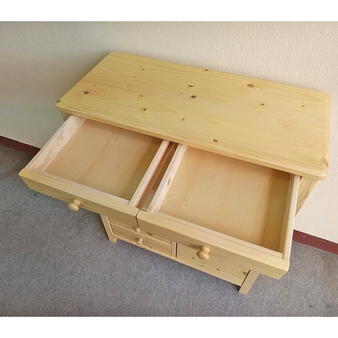 未使用訳あり 電話台 FAX台 キャビネット パイン材 ナチュラル