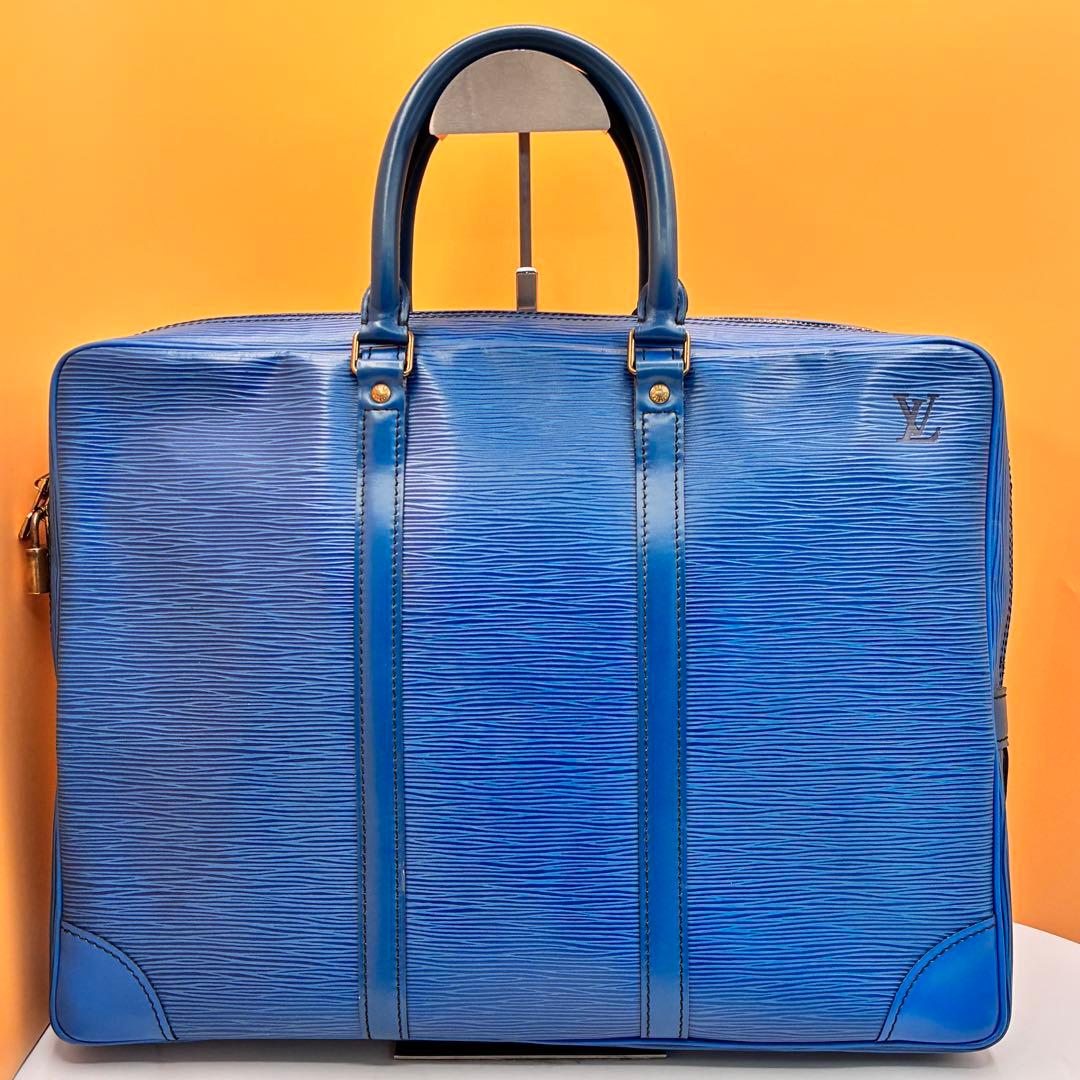 【美品✨】ルイヴィトン エピ ポルトドキュマン ビジネスバッグ 青 A4