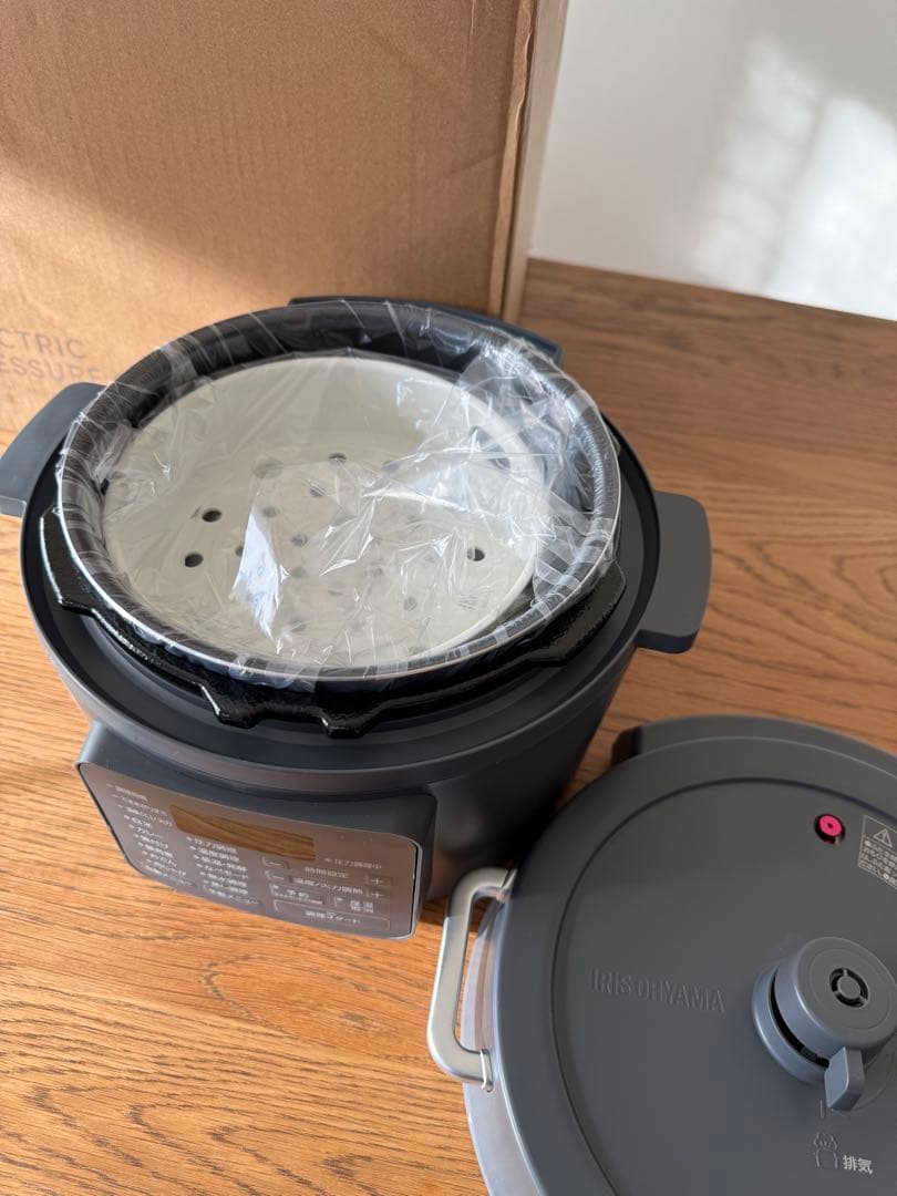 ＊再値下げ＊【新品未使用】IRIS OHYAMA 電気圧力鍋ミドルグレー　3L