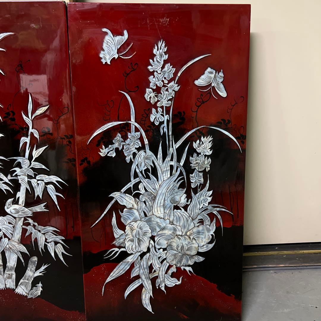 螺鈿　螺鈿細工　漆工　壁飾り 古美術品 漆芸