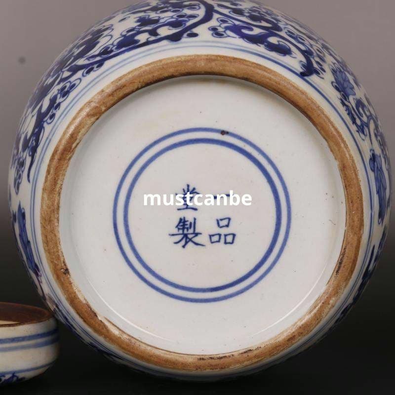 青花纏枝麒麟紋茶壺 景徳鎮 陶磁器 装飾品 現代工芸品 美術品 置物