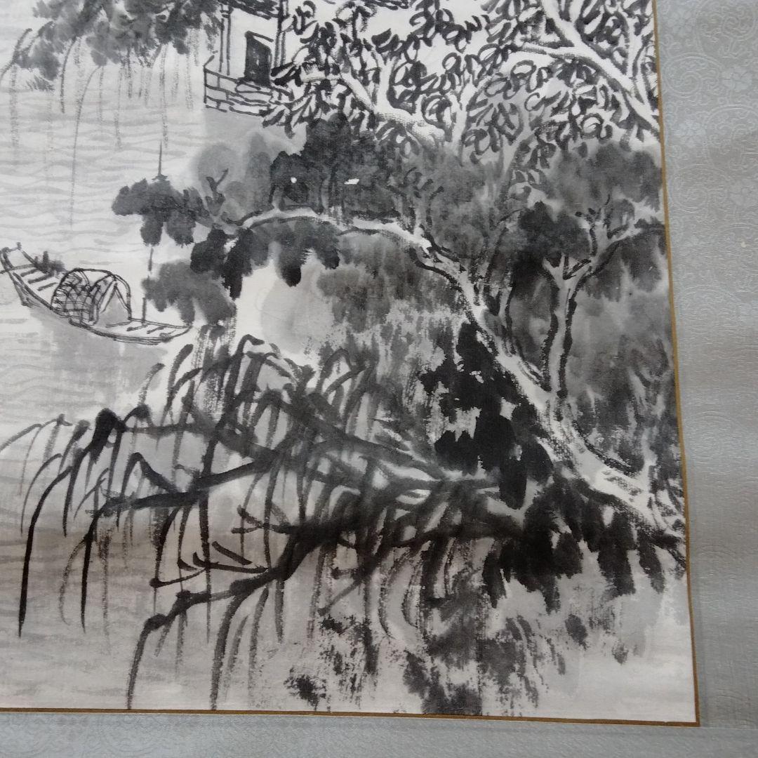 中国・上海・古寒山寺水墨画（掛軸）