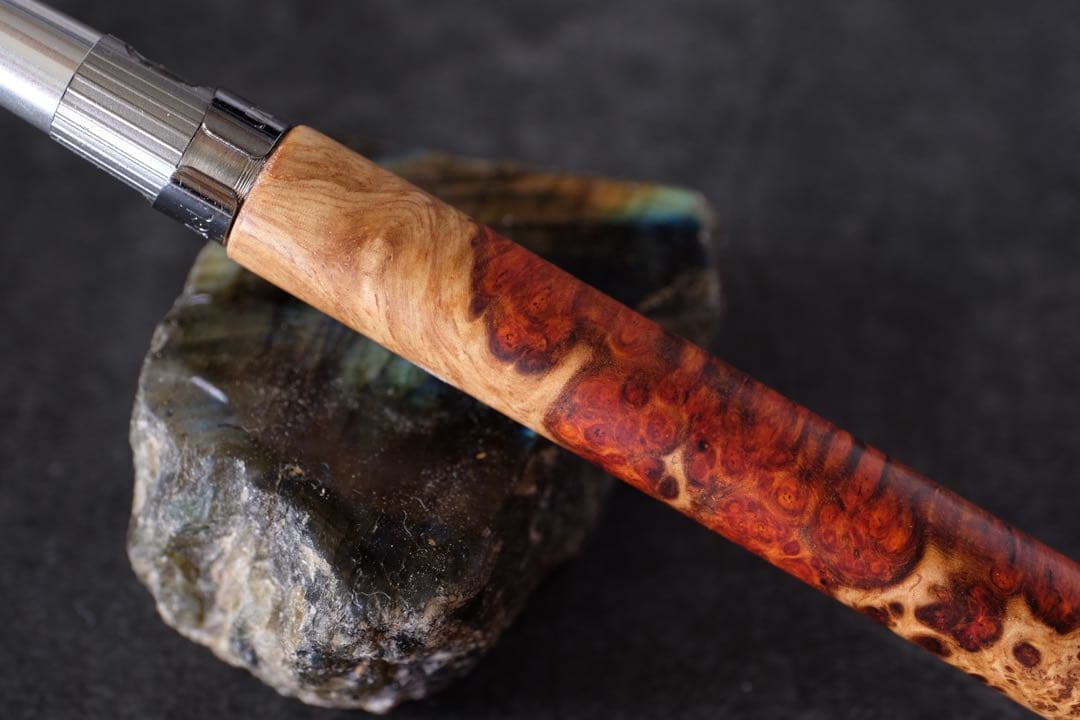 PG5木軸カスタム0187　高村杢工房 製図用シャープペンシル 極上 花梨瘤紅白