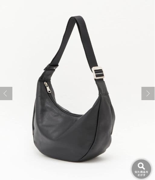 [新品未使用]russet ソフトレザーラウンドショルダーバッグ　ブラック