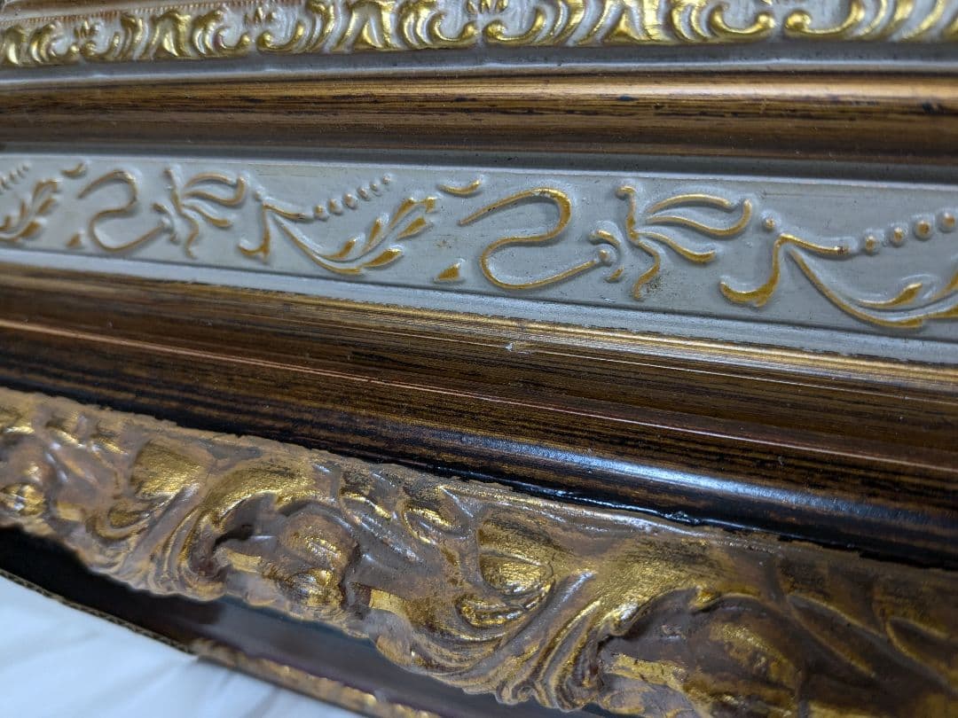 金縁　額縁　油絵　春　桜