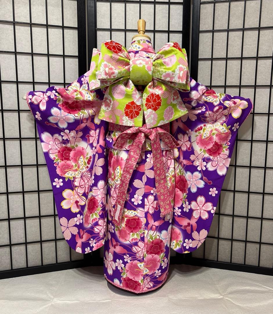 七五三　着物セット　7歳　ブランド乙葉　紫色　美品　フルセット