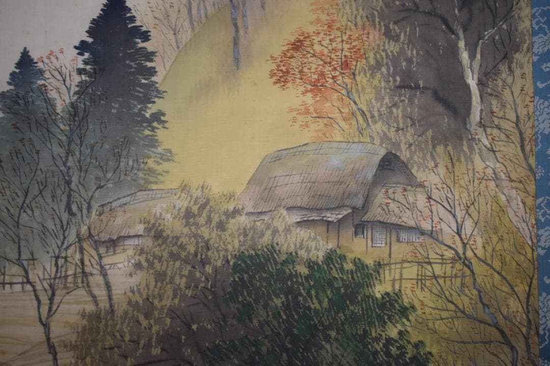 真作/田中頼完/頼章の子/秋渓山水人物図/桐共