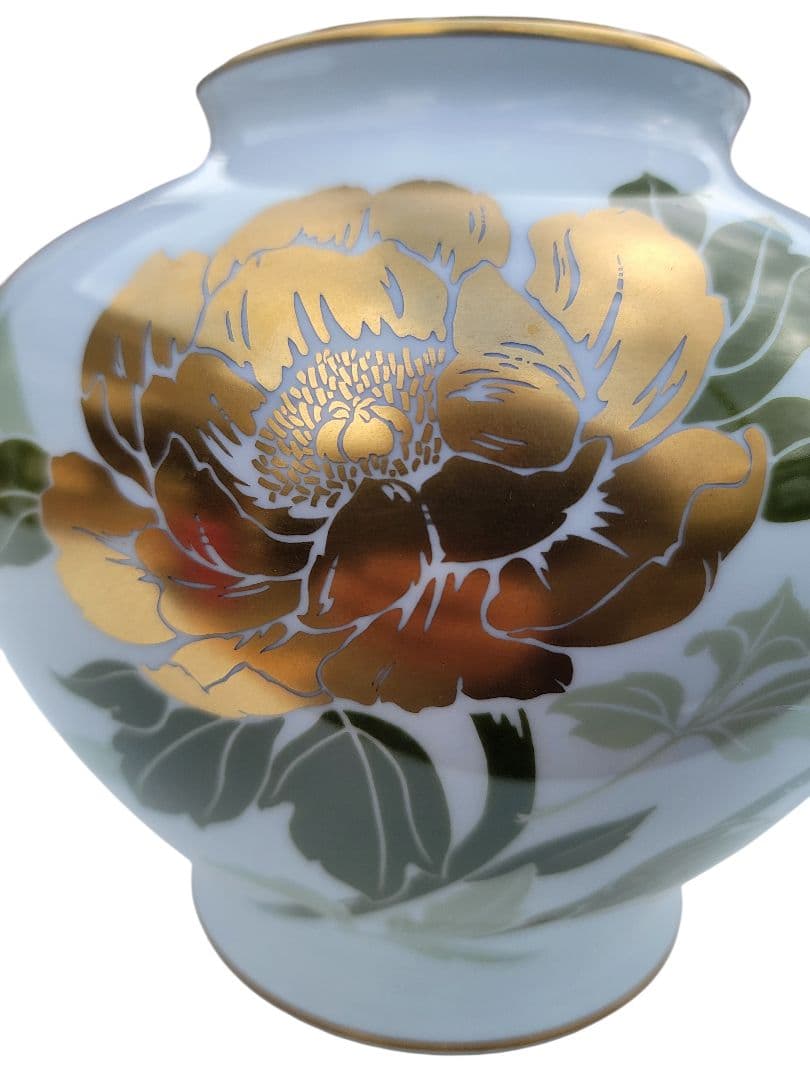 OKURA 大倉陶園 高級花瓶 花びら金彩 箱入り - メルカリ