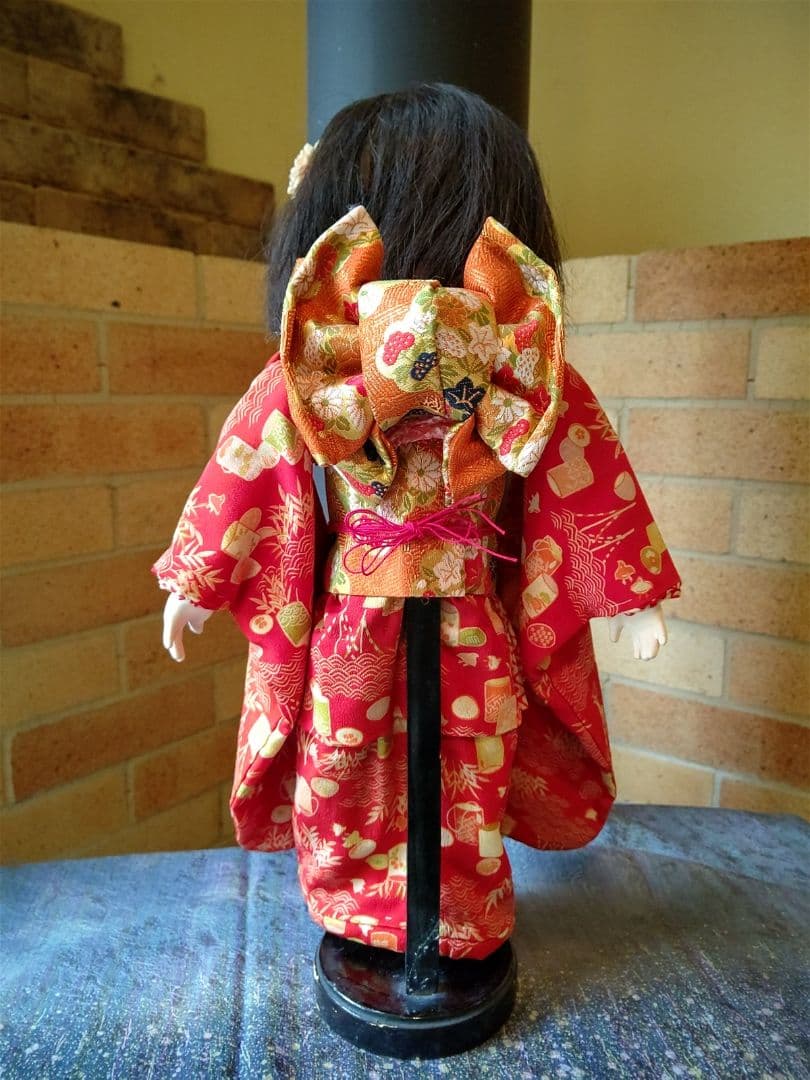 最終価格】芳龍齋 市松人形 昭和16年～20年 腕布交換済み 梨地 人形