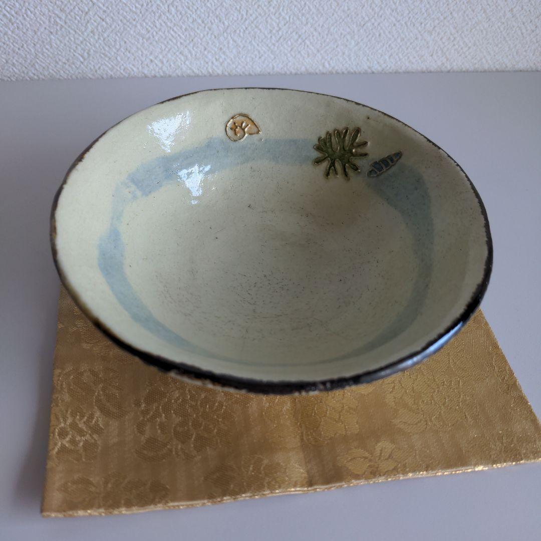 白楽 平茶碗「磯の香」桂窯 伊東桂楽造 共箱あり