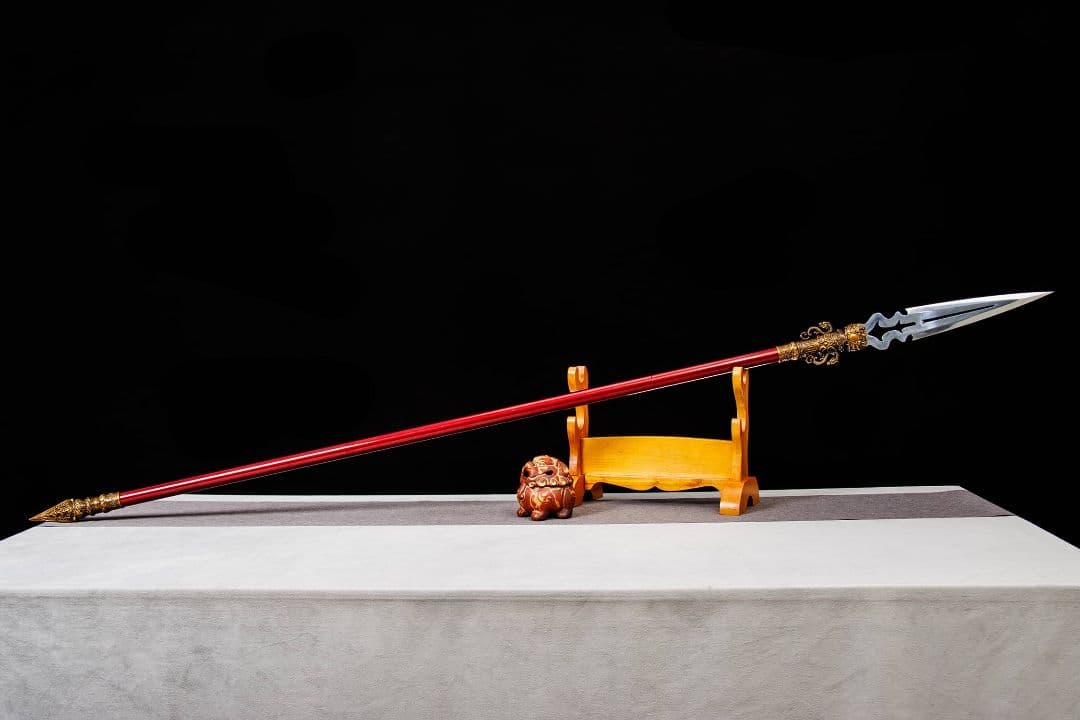 【赤天・龍焚鱗】古兵器 武具 手鍛造打 武蔵 銃 槍 鑑賞用 贈り物 武士道