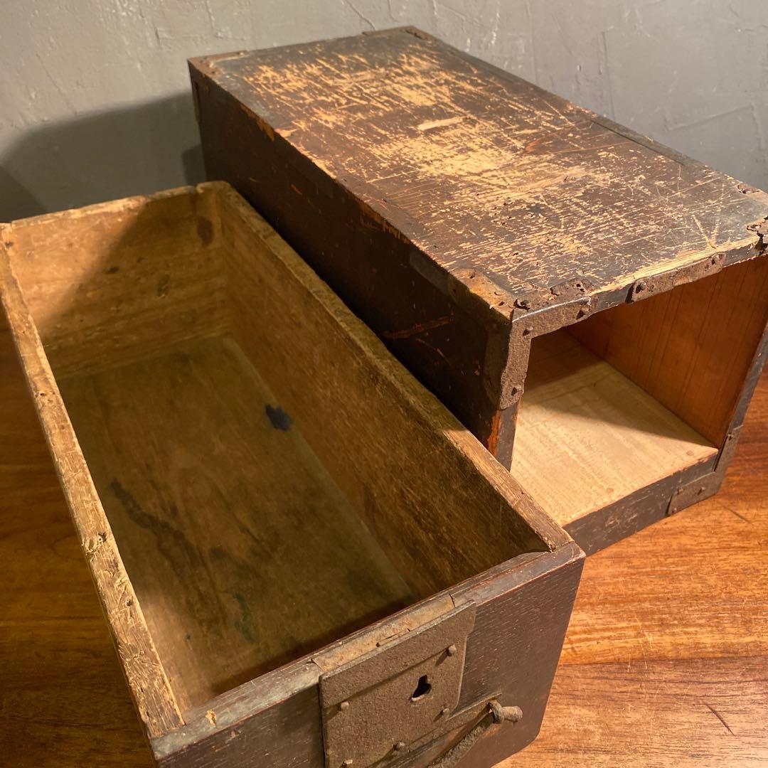 時代物 銭函 骨董品 船箪笥 古道具 小引き出し 古民家 幕末明治