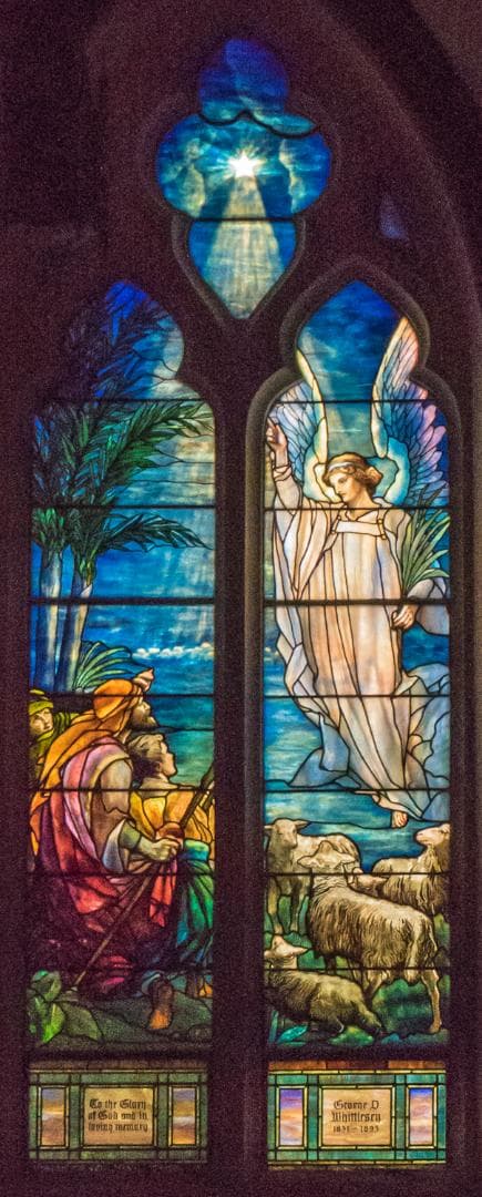 ルイスCティファニー ステンドグラス 天使＆羊飼い グラスマスターズの