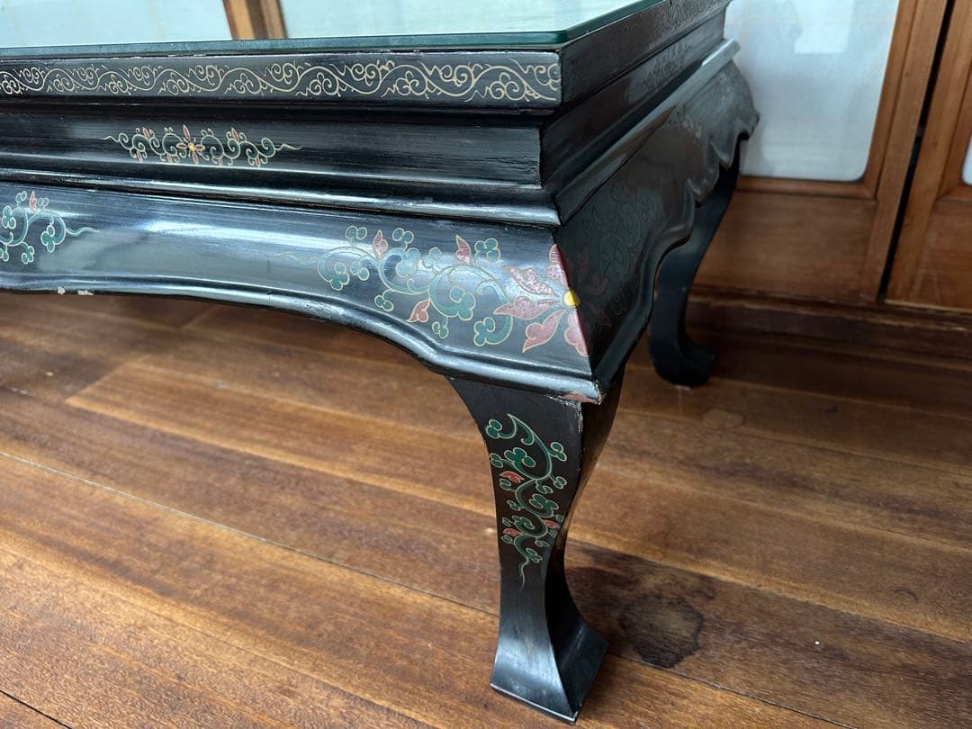 螺鈿漆器 玉石彫 テーブル 古民居出品 インテリア