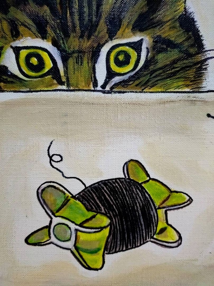 F6号】藤田嗣治【仕立て屋の猫】手描き/表裏サイン・鑑定書有/油彩