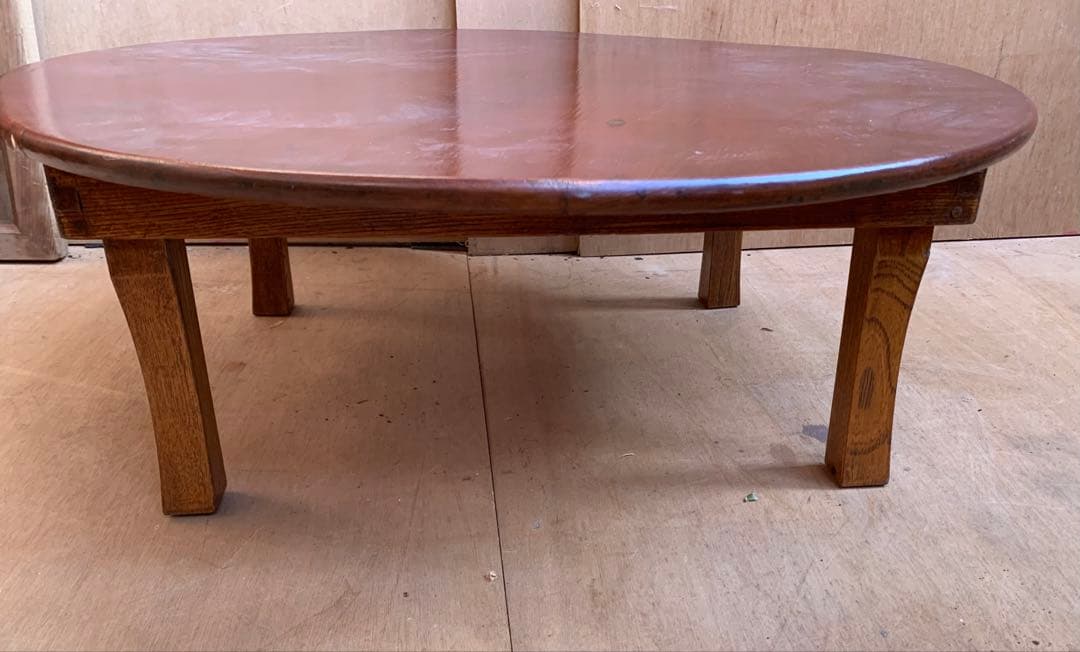 MoeMoe様専用 古い木味の丸ちゃぶ台 折り畳み収納式 古家具