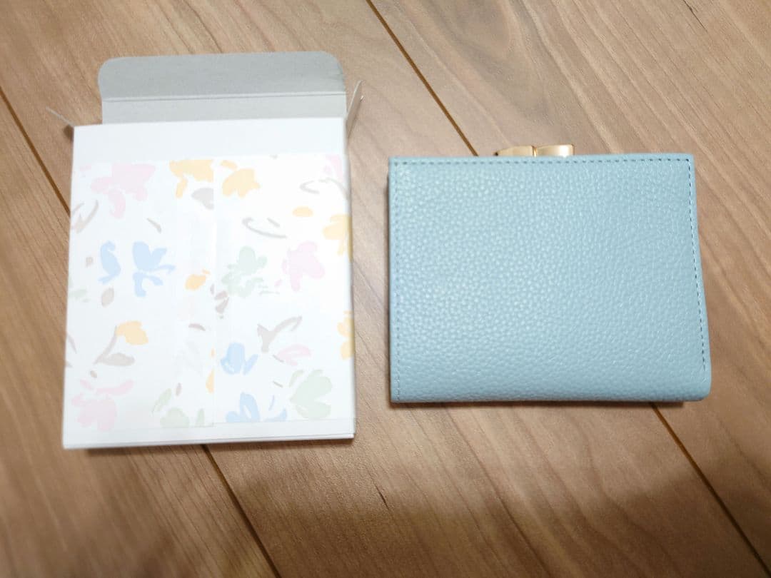 皇居 がま口 財布 二つ折り財布 ブルー 水色 皇居 二つ折り財布 がま口