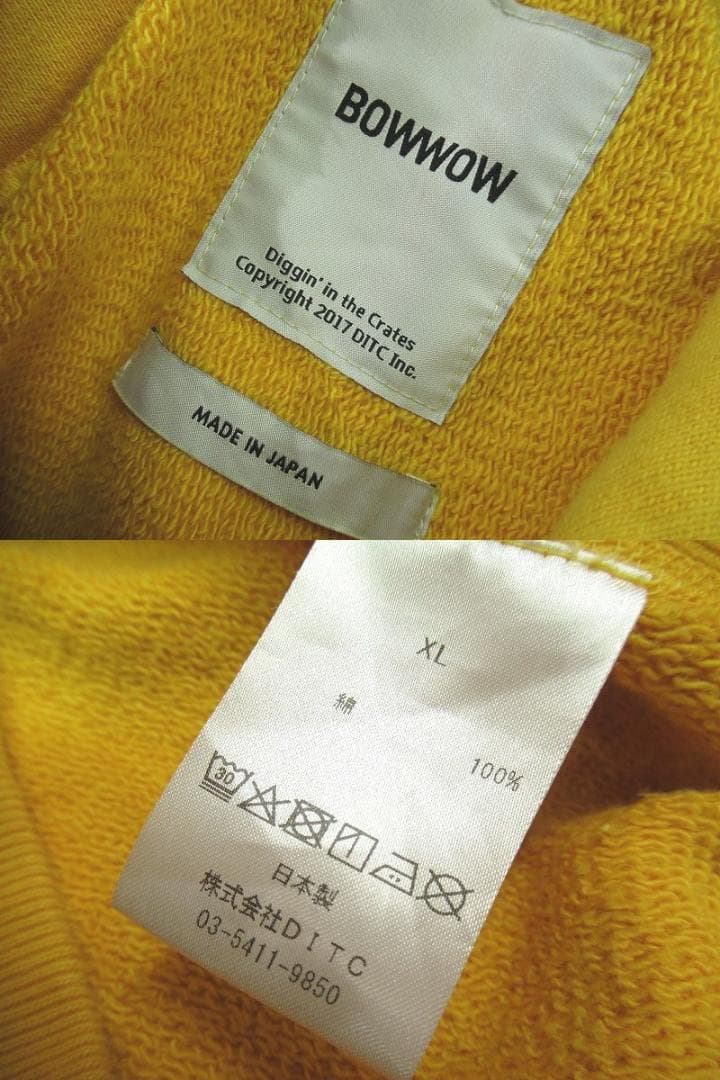 XL 25SS バウワウ USMC ブルドッグ ビンテージ 加工 パーカー 黄