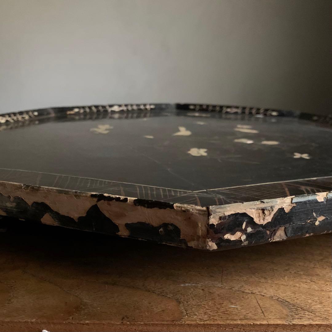 李朝 螺鈿 八角盆 朝鮮美術 古美術 古道具 アンティーク