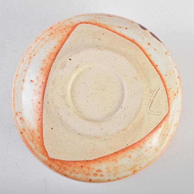 茶道具 若尾利貞作 志野茶碗 仕覆付 共布共箱 C R9225