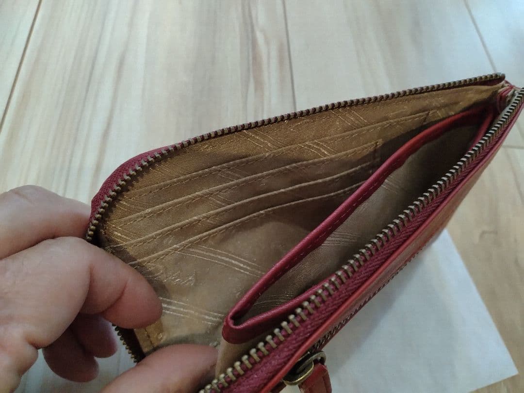 ダコタ財布レッド L字ファスナー