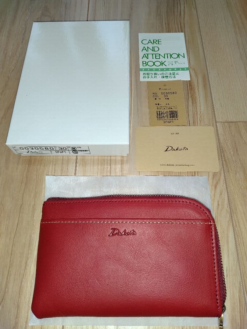 ダコタ財布レッド L字ファスナー