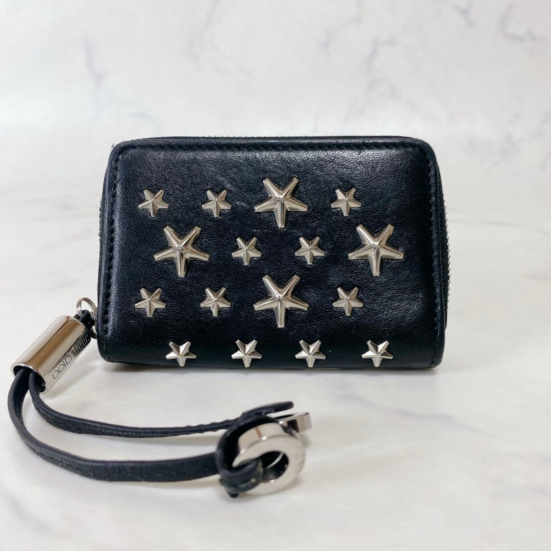 JIMMYCHOOジミーチュウ　ケース　L字型　ジップ　スタッズ　レザー