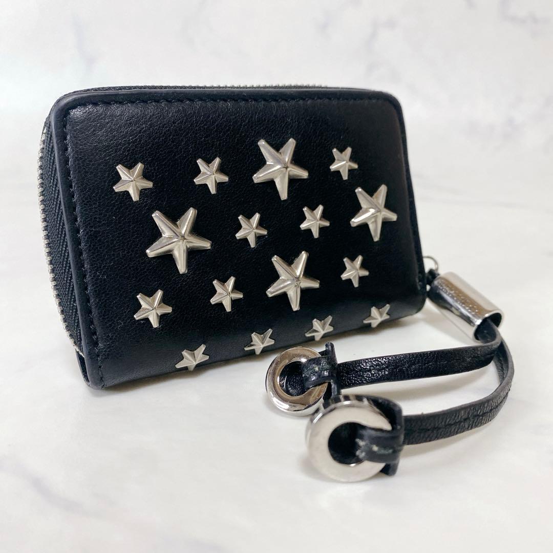 JIMMYCHOOジミーチュウ　ケース　L字型　ジップ　スタッズ　レザー