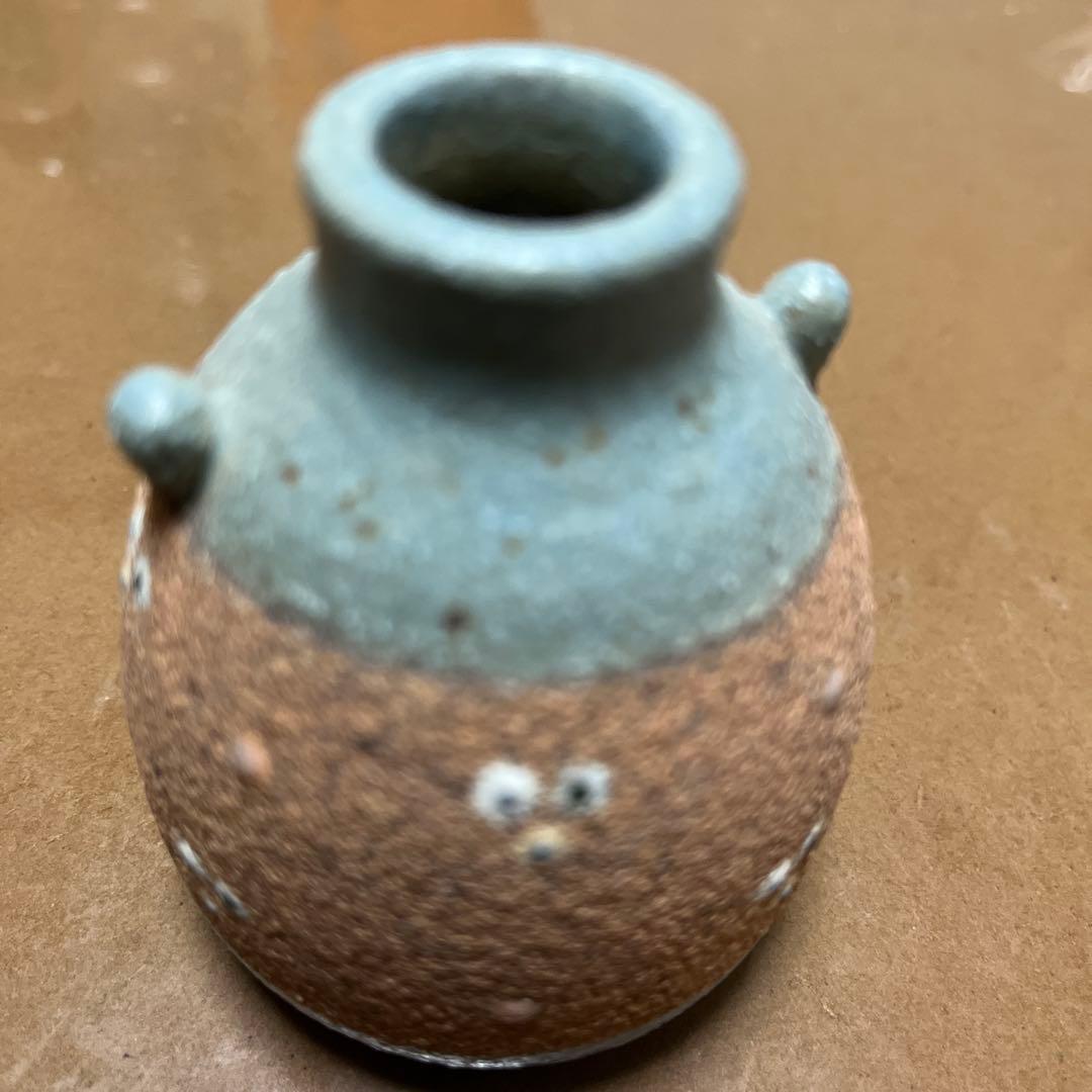 陶器の花瓶 青茶色 グラデーション - メルカリ
