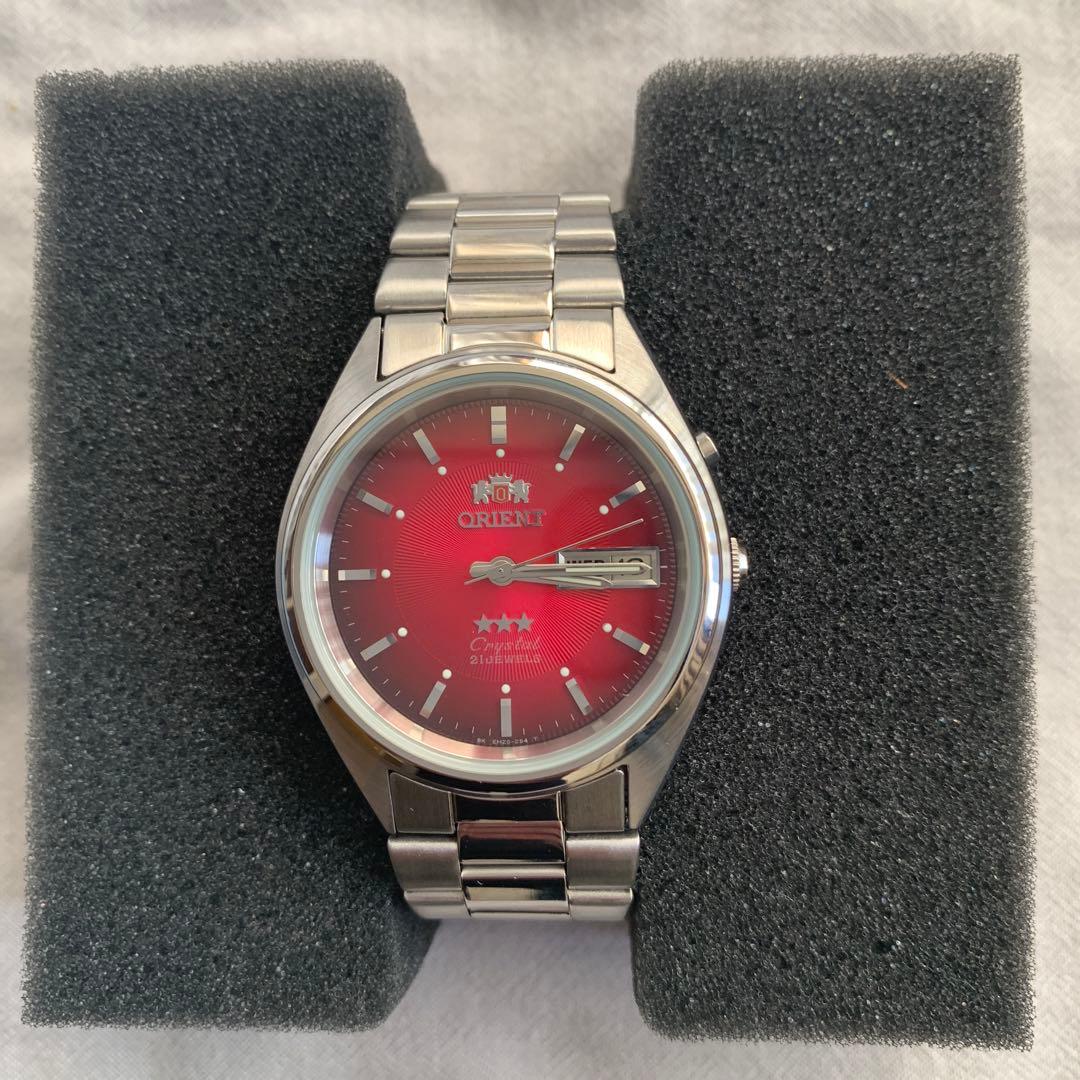 ORIENTオリエント スリースター レッド　腕時計