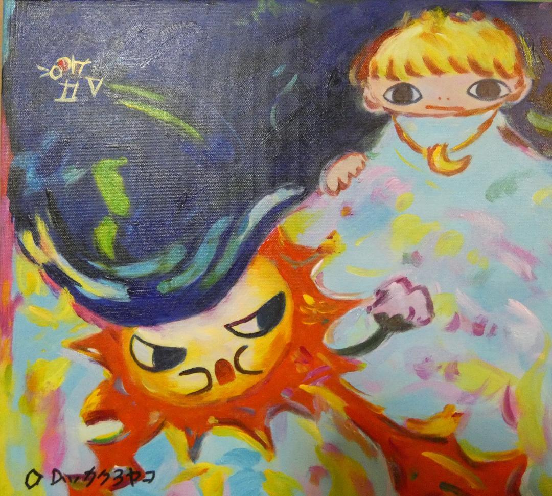 油絵　額付き　ロッカクアヤコ　 【　人物　】手描き　F6