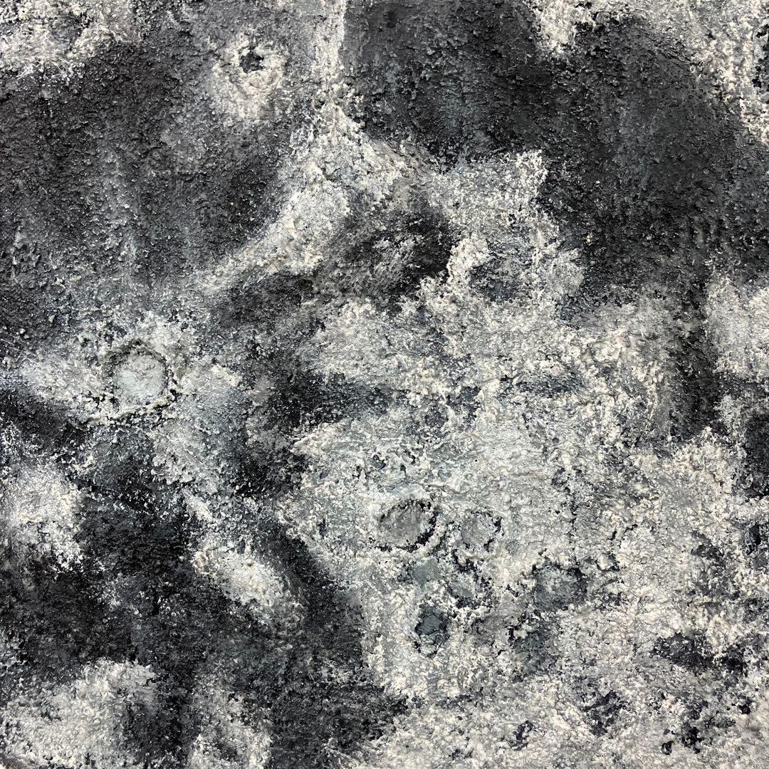 絵画 アクリル画 原画 月影 げつえい テクスチャーアート 月 モノクロ