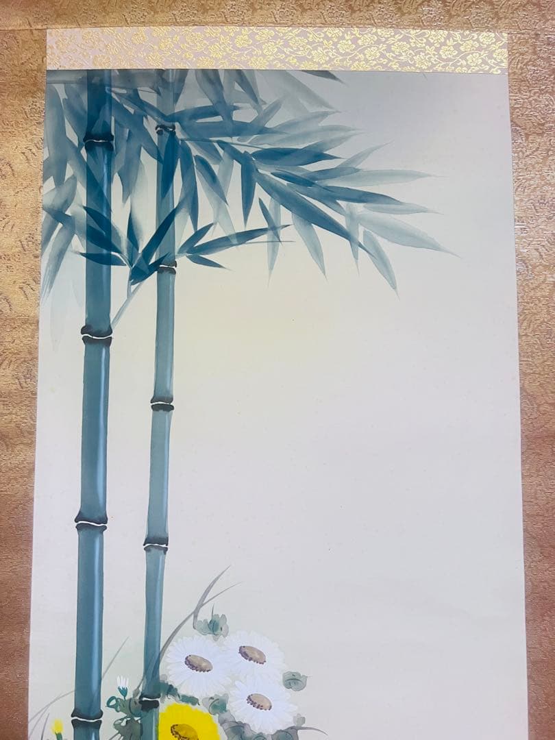 夏鵬筆 鶏之図 掛軸 美術品・アンティーク・コレクション