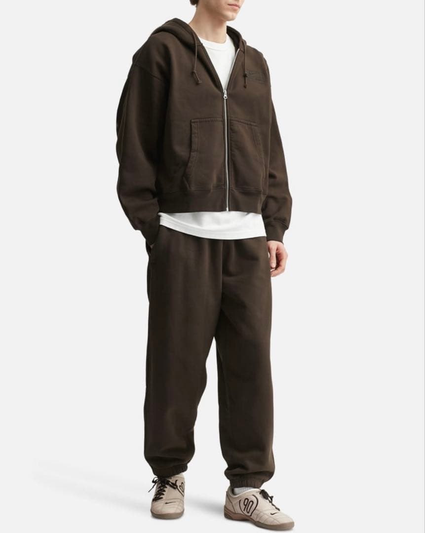 STÜSSY x ナイキ フルジップウォッシュ加工フリースパーカーLサイズ新品