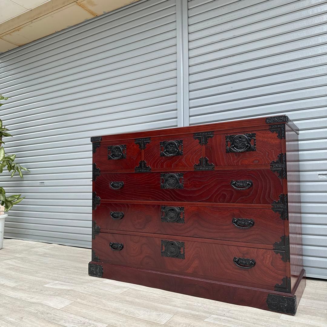 工芸家具 飛鳥 欅箪笥 タンス 収納 No.2592○ ※現金、クレジット