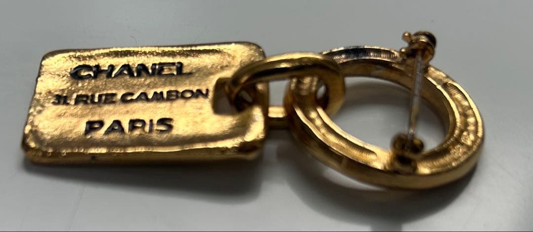 CHANEL 1133刻 カンボン プレート スイング ブローチ 鑑定済み